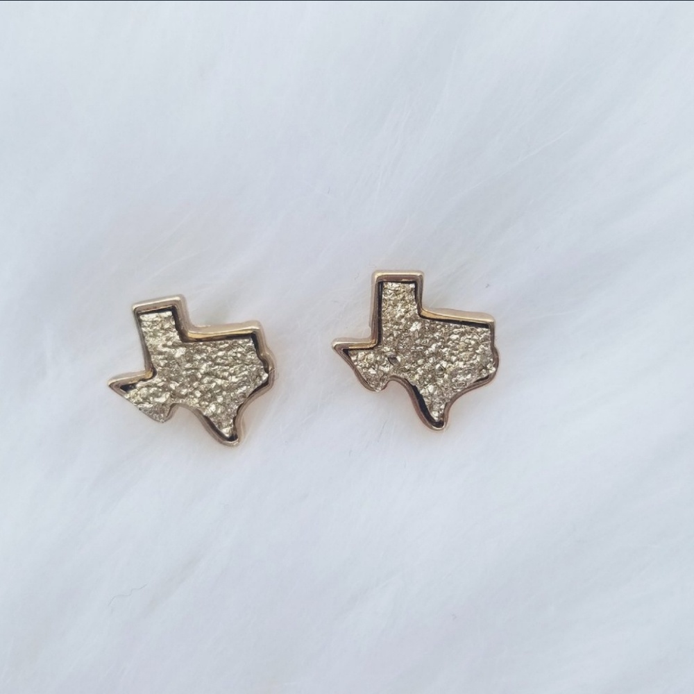 Gold Texas Druzy Earrings